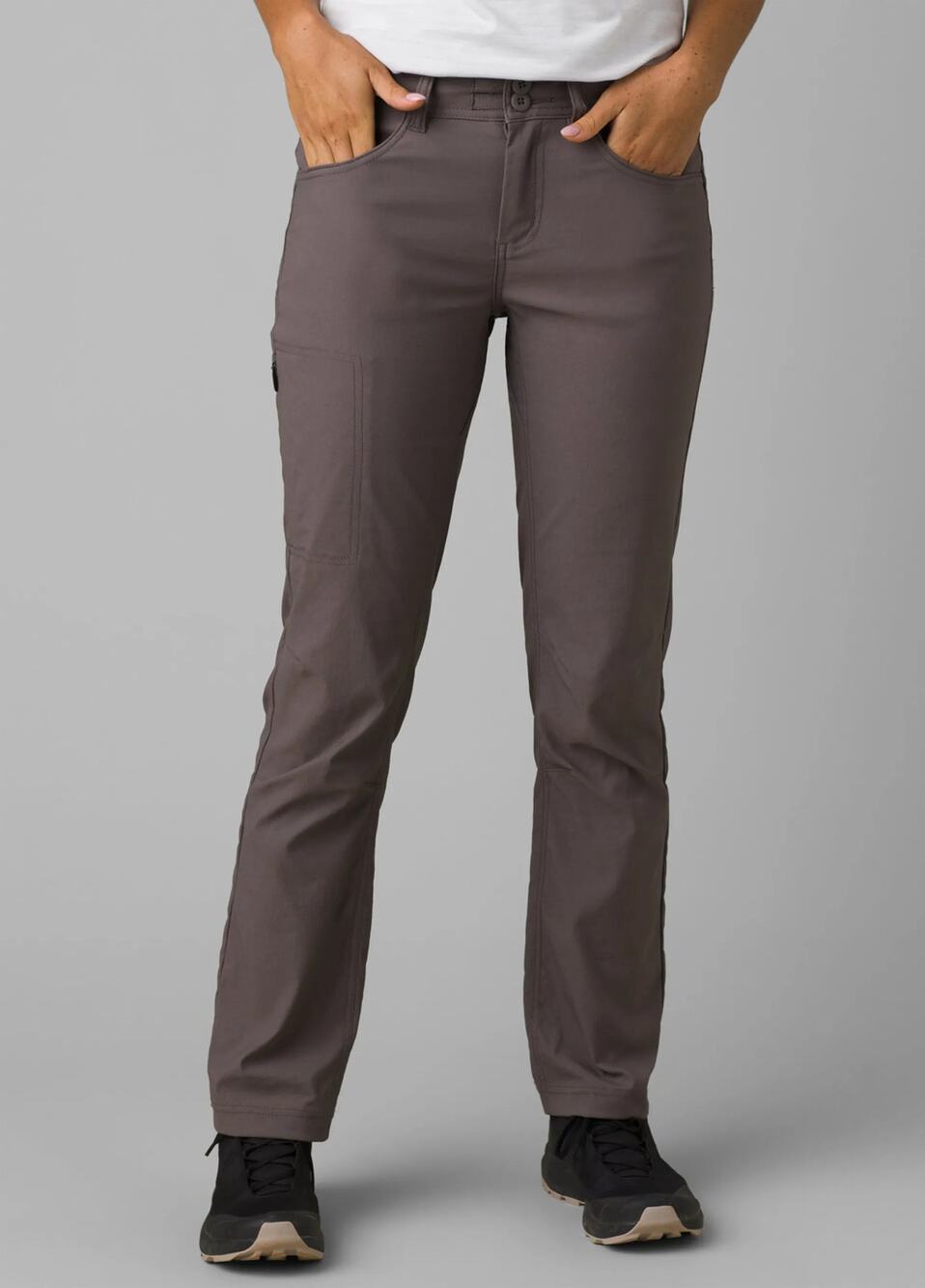 Prana Halle Straight Pant II Women 00 Moonrock Straight Leg Mid Rise Flap Pocket